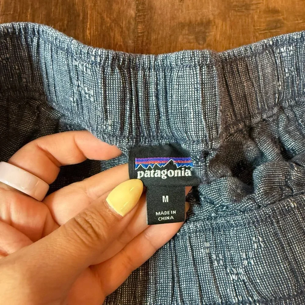Patagonia Island Hemp Barley Baggies Shorts Navy Blue Size Medium Organic Cotton - Picture 3 of 7